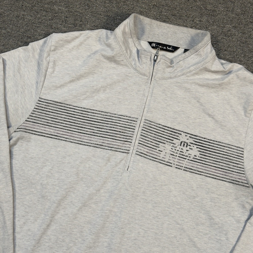 Travis Mathew Long Sleeve 1/4 Zip Pullover Gray Men's Size XL Golf Performance